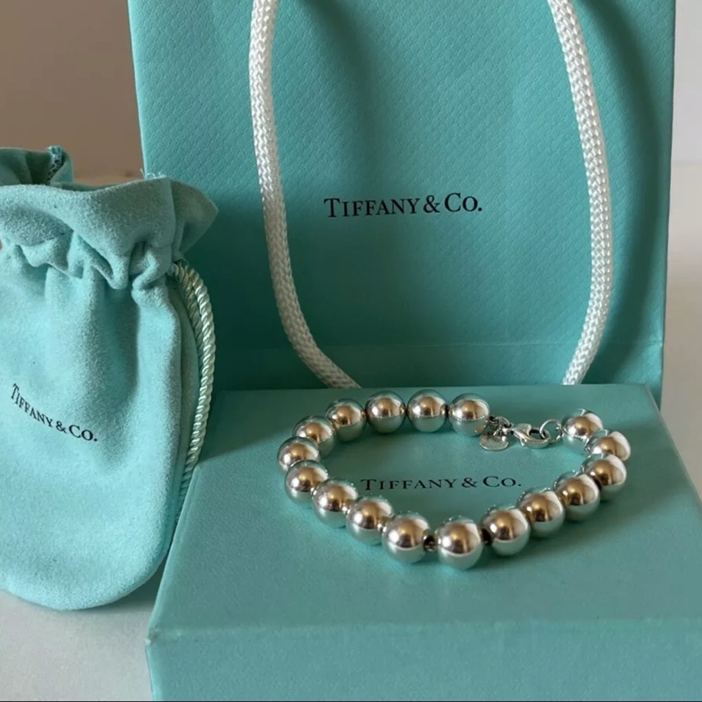 Tiffany & Co. HardWear Ball Bracelet Sterling Silver 10mm Bead 7.5” W/ Pouch